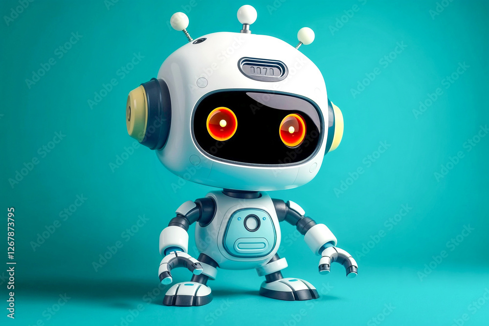Cartoon Robot: 3D Render of a Playful Robot Cartoon Robot: 3D Render of a Playful Robot