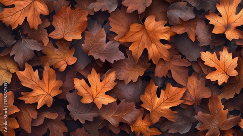 Autumn leaves background, vibrant fall foliage, nature pattern, digital art, graphic design, autumnal backdrop photo