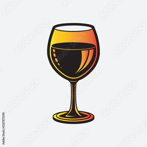 glass of red wine vector art
