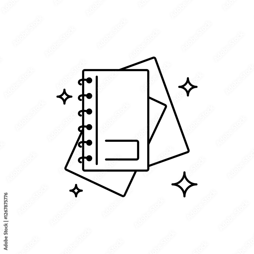 Spiral Notebook Icon Outline Vector, Modern minimalist style for your design needs.