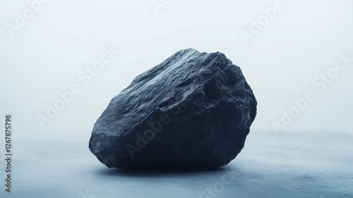 Dark gray rock, studio shot, abstract. Possible use design element photo