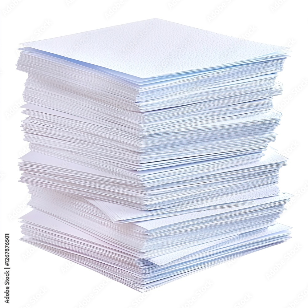 Stack of White Paper Sheets in a Neat Arrangement, Home office supplies concept. Stack of White Paper Sheets in a Neat Arrangement, Home office supplies concept.