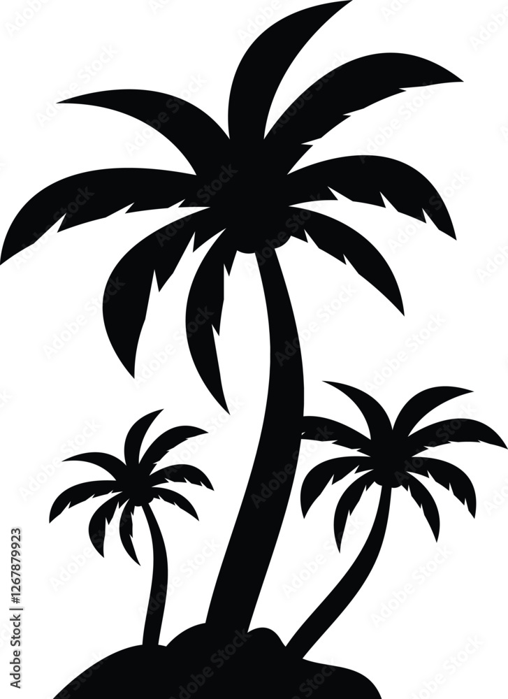 Fototapeta premium Palm tree or coconut tree, beach logo vector file