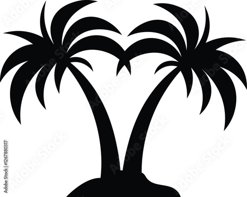 Palm tree or coconut tree, beach logo vector file