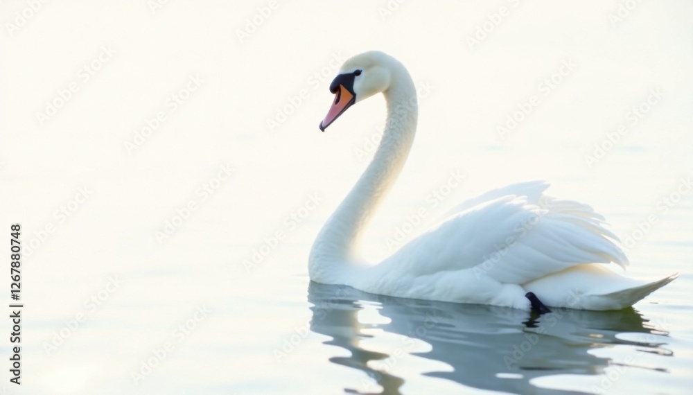 White silhouette of a swan with long neck on white, swans, wildlife, bird White silhouette of a swan with long neck on white, swans, wildlife, bird