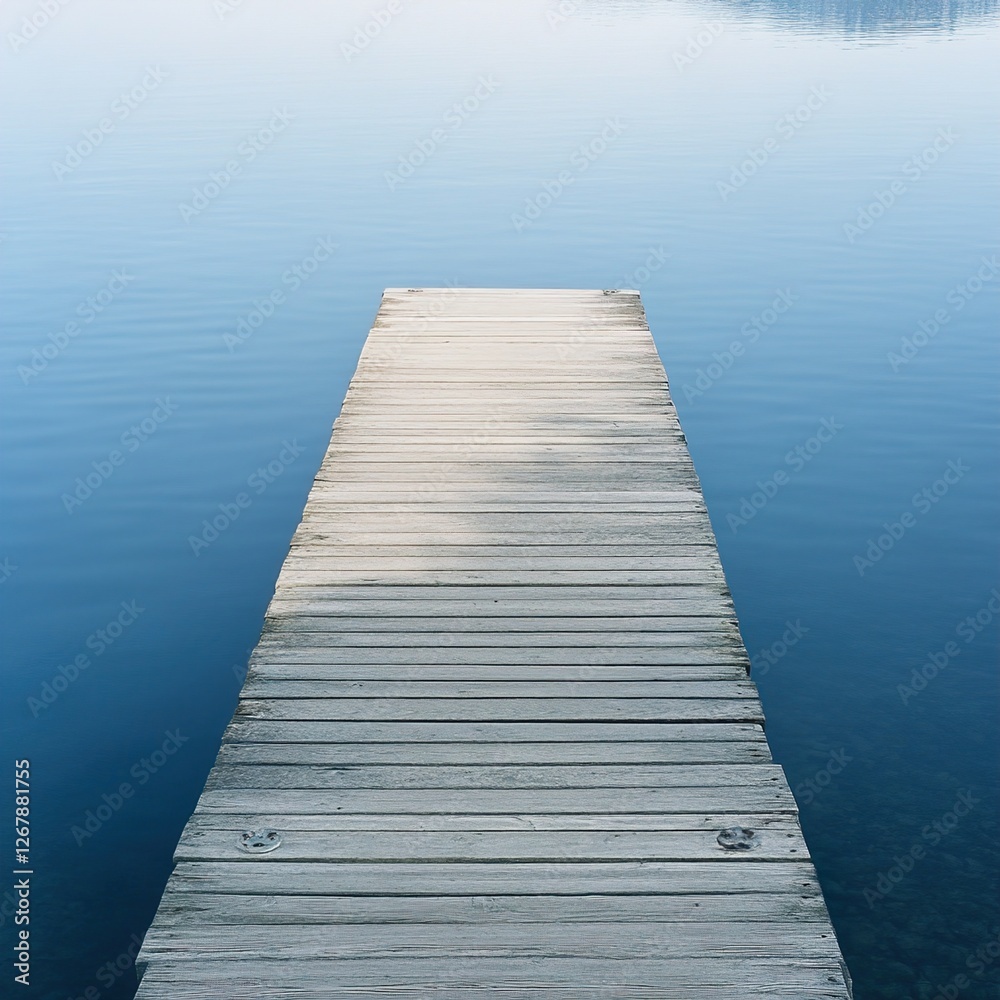 Tranquil Lake Dock: Serene Landscape Photography Tranquil Lake Dock: Serene Landscape Photography