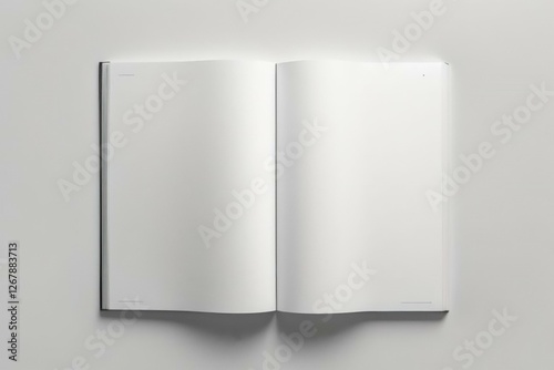 Blank hardcover book mockup. isolated on white background. Flat lay view. It can be used for promo, catalogs, brochures, magazines, etc. Ready for your design, book with white blank cover isolated.