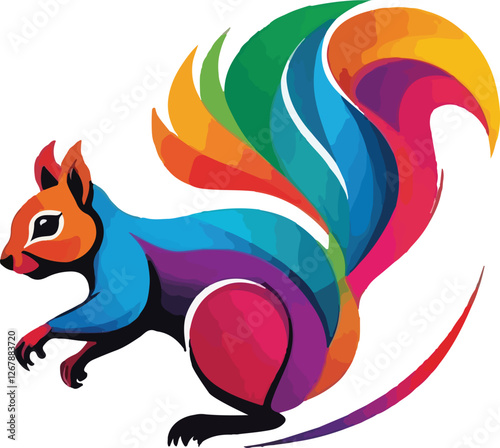 Colorful Squirrel vector design, Squirrel logo and icon Design, Squirrel vector design