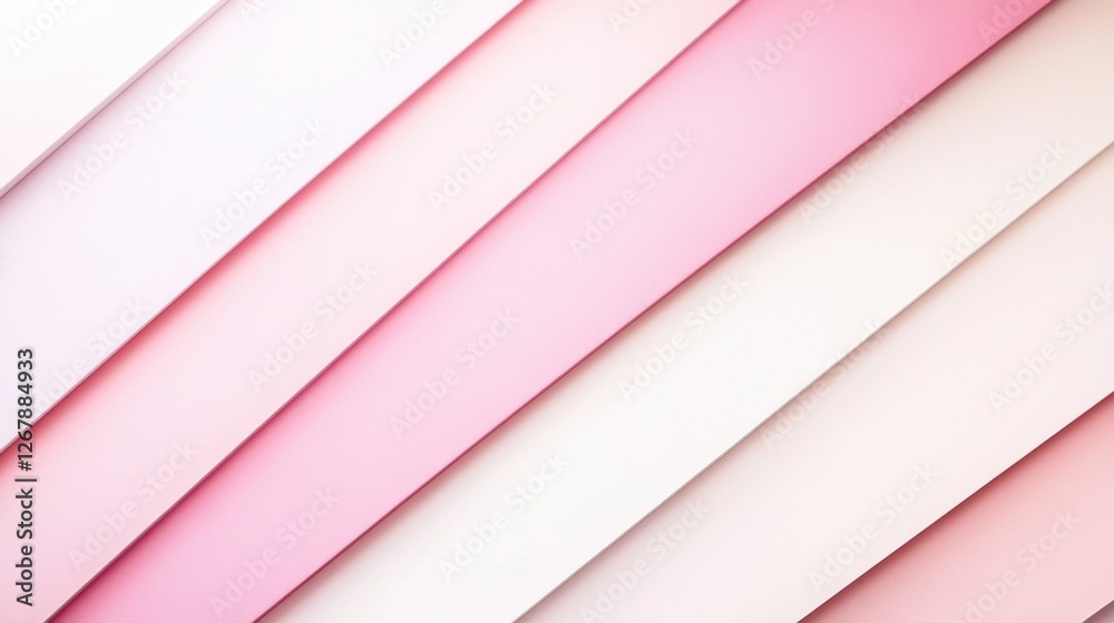 Fototapeta premium Colorful pink and cream diagonal stripes created by layered paper for artistic backgrounds or designs. Generative AI