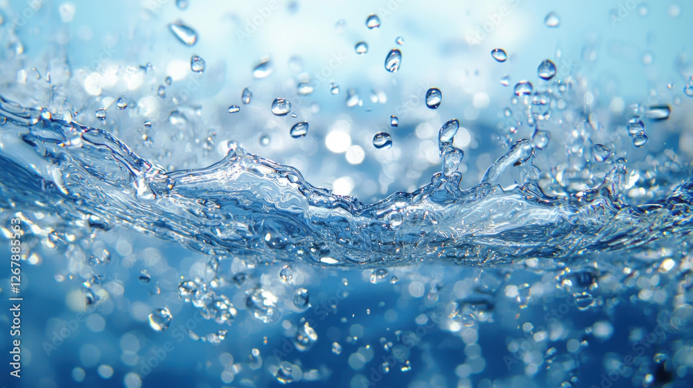 Blue water splash, abstract water concept background Blue water splash, abstract water concept background