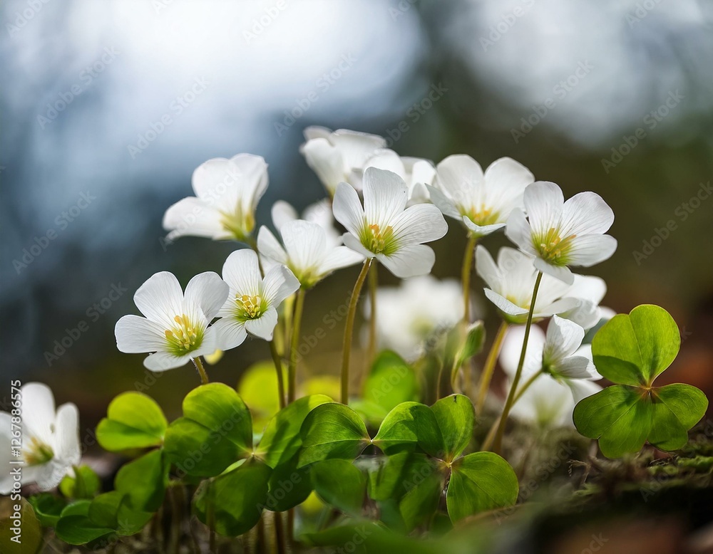 oxalis acetosella small white spring flowers oxalis acetosella small white spring flowers