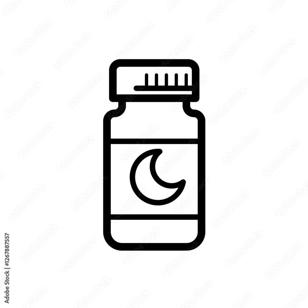 bottle with sleeping pills - vector icon bottle with sleeping pills - vector icon