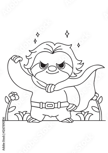 Coloring book Superhero sloth A fun coloring page for kids