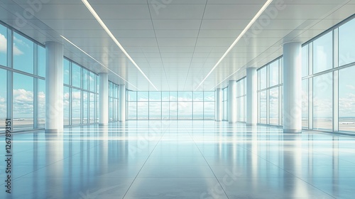 Wallpaper Mural luxurious and clean airport terminal interior with a grand waiting area, large windows, and modern travel infrastructure Torontodigital.ca