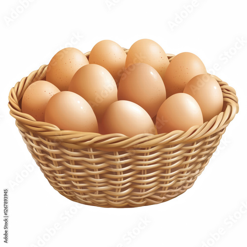 Wallpaper Mural Basket of fresh brown eggs, organic farm product for cooking and baking. Isolated on transparent background. Generative Ai. Torontodigital.ca