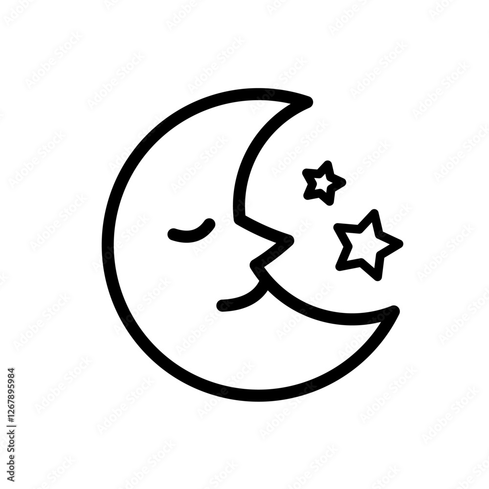 Obraz premium sleeping moon - vector icon