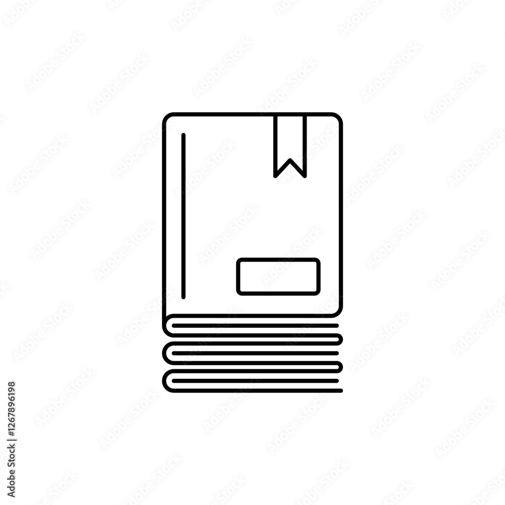 Notebook Stack Icon Outline Vector, Modern minimalist style for your design needs. Notebook Stack Icon Outline Vector, Modern minimalist style for your design needs.
