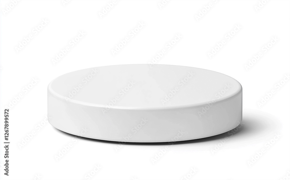 Minimalist White Podium: Modern Display Platform on Clean White Backdrop Minimalist White Podium: Modern Display Platform on Clean White Backdrop