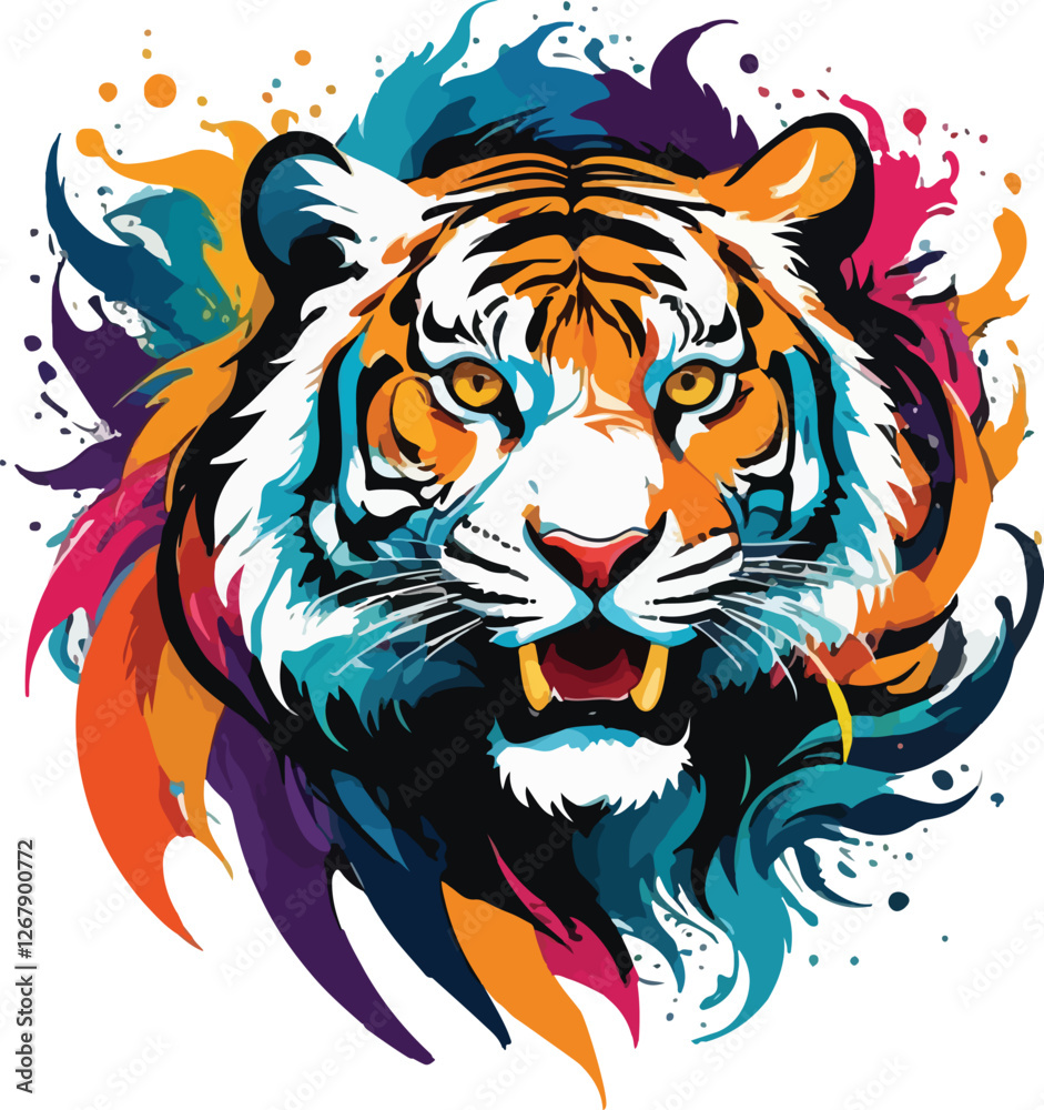 Tiger vector design, Tiger logo and icon Design, Colorful Tiger Illustration vector design Tiger vector design, Tiger logo and icon Design, Colorful Tiger Illustration vector design