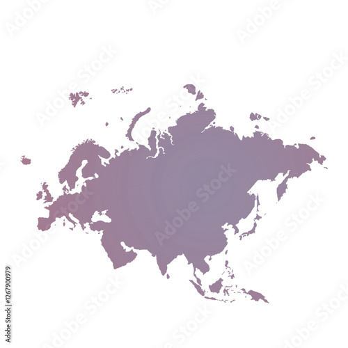 Map of Eurasia, sign silhouette. World Map Globe. Vector Illustration isolated on transparent background. Europe and Asia continent.