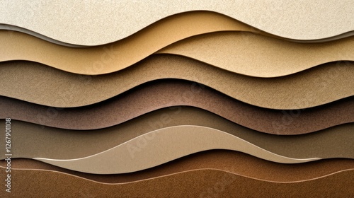 Wallpaper Mural Abstract wavy layered beige brown texture background. Torontodigital.ca