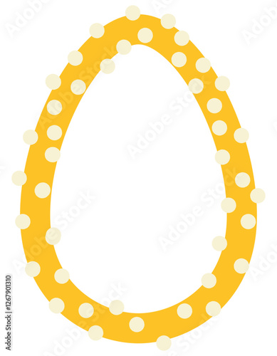 Funny frame in the shape of an egg with imitation pearls in the Easter theme