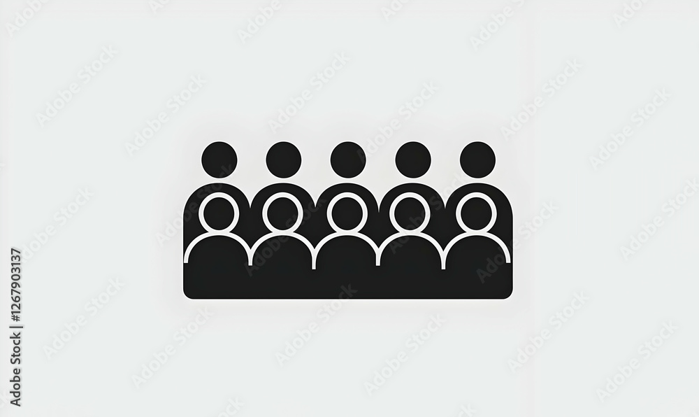 Simple Icon Representation of an Audience or Crowd of People Simple Icon Representation of an Audience or Crowd of People