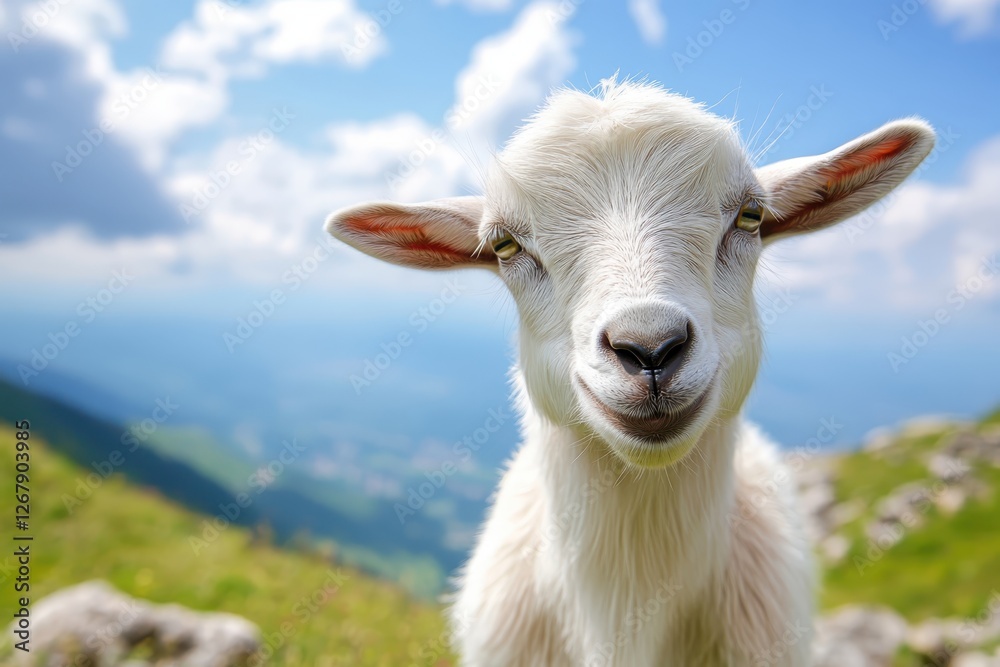 Obraz premium goat on the meadow