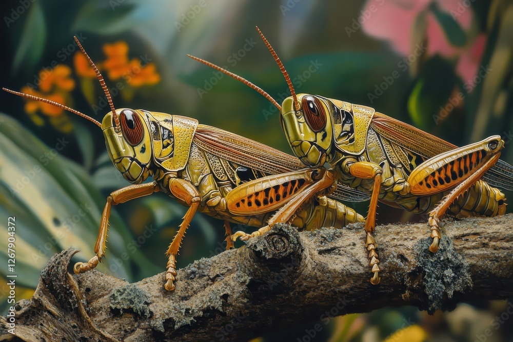 grasshopper on the branch grasshopper on the branch