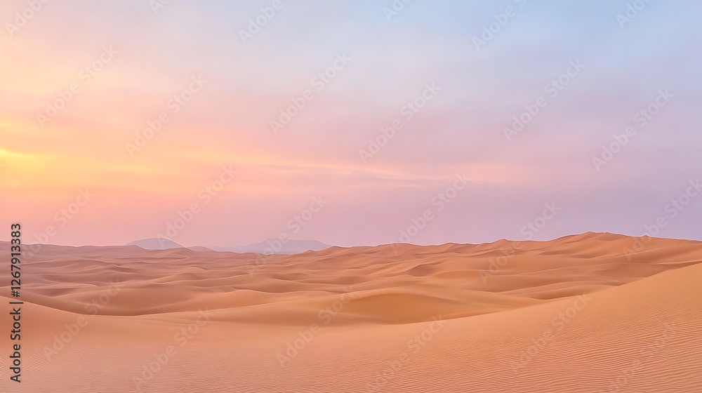 Pastel Sky Over Rolling Desert Sands Pastel Sky Over Rolling Desert Sands