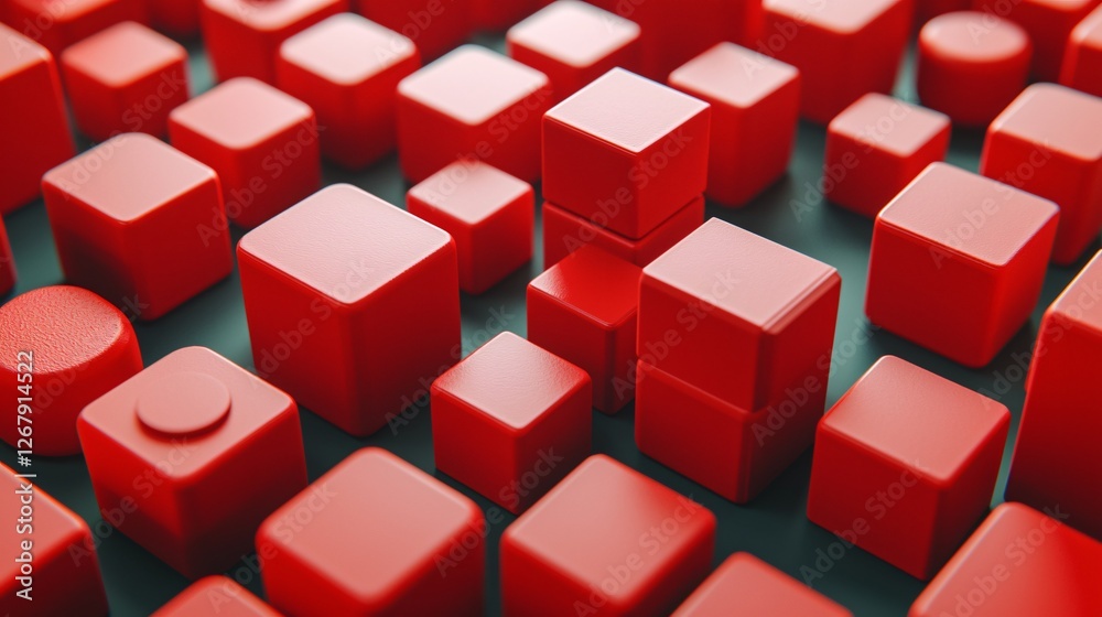 Red cubes abstract background texture Red cubes abstract background texture