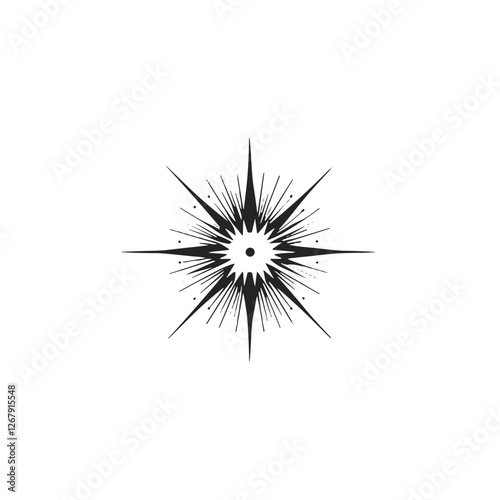 Stylized burst graphic with sharp rays emanating from the center representing energy and dynamism, icon