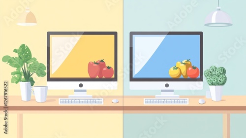 Professional Computer Screens Comparison and Analysis Images