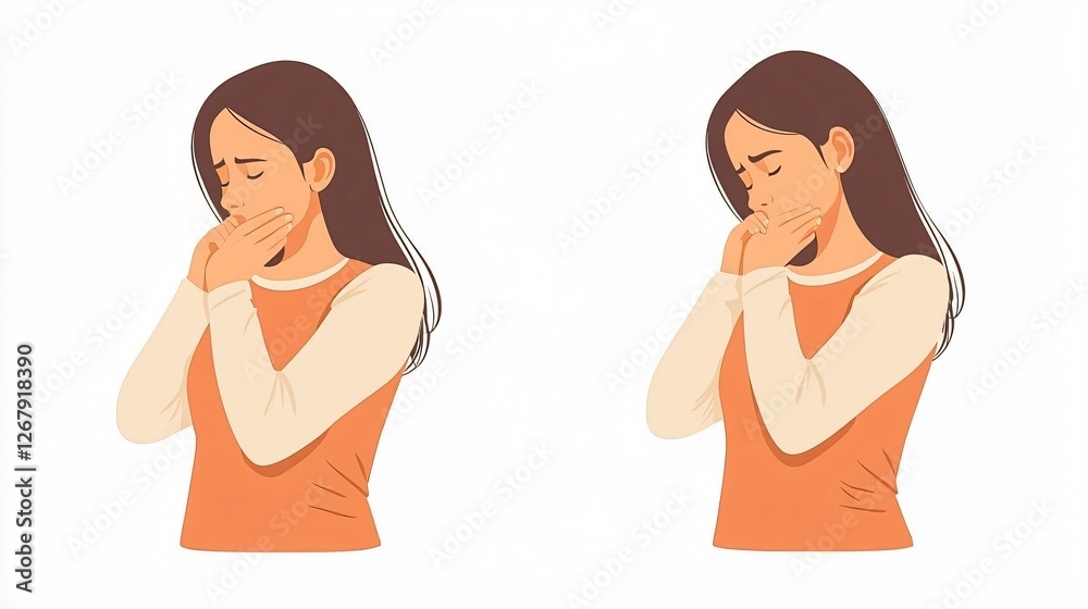 Elegant Lady Pointing Opposite Directions with Hands Elegant Lady Pointing Opposite Directions with Hands