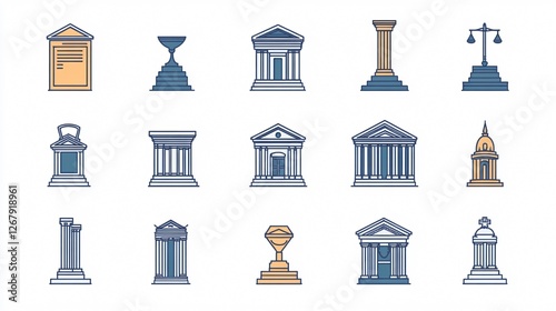 Professional Law and Finance Pillar Vector Icon