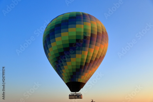 Cuadro en lienzo A colorful hot balloon view at sunrise