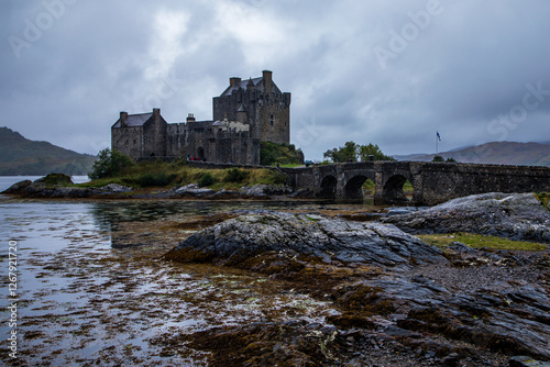 Scotland, western Highlands: Eilean Donan Castle in the highlands is part of the Kintail National Scenic Area and situated at the confluence of three sea lochs  photo