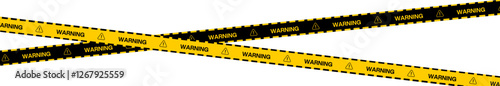 Hazardous warning tape sets designed for construction, crime scenes, and safety zones. Ensure caution in industrial, roadwork, and hazardous areas. Vector illustration.