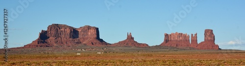 Majestic sandstone formations and scenic beauty of Monument Valley, a Navajo Nation Park spanning across Utah and Arizona is world famous. 