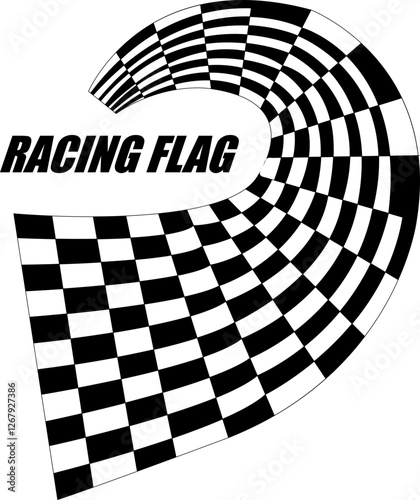 vector black and white checkered auto racing flags and finishing tape vector