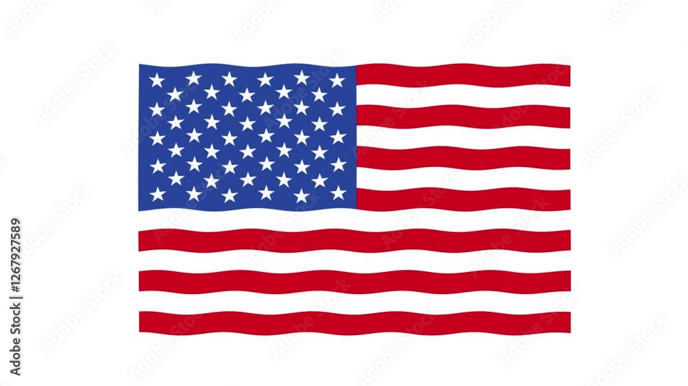 American flag waving on white background. American flag waving on white background.