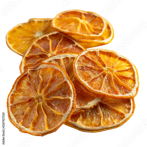 dried orange slices isolated on white