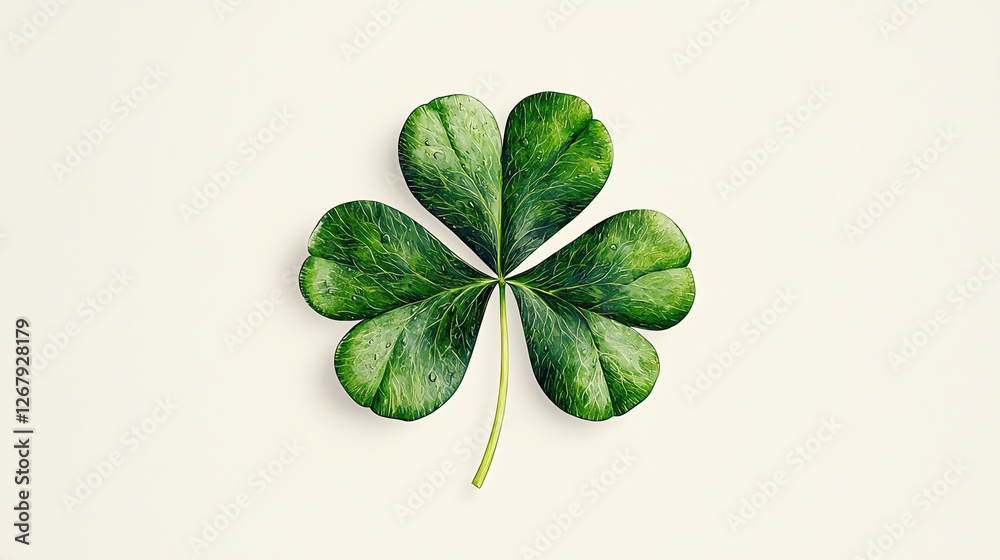 Beautiful green shamrock with detailed leaves. Beautiful green shamrock with detailed leaves.