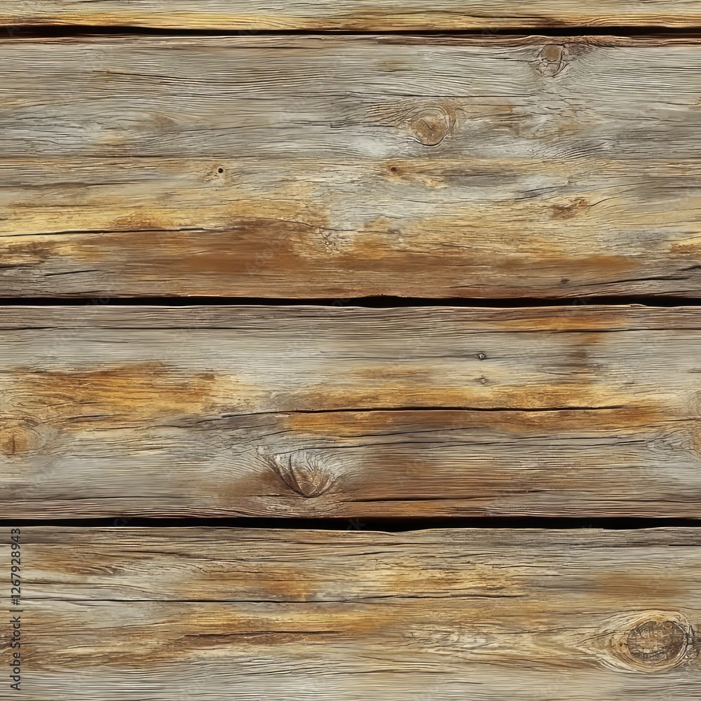 Naklejka premium Seamless Pattern - Weathered wood planks, rustic texture