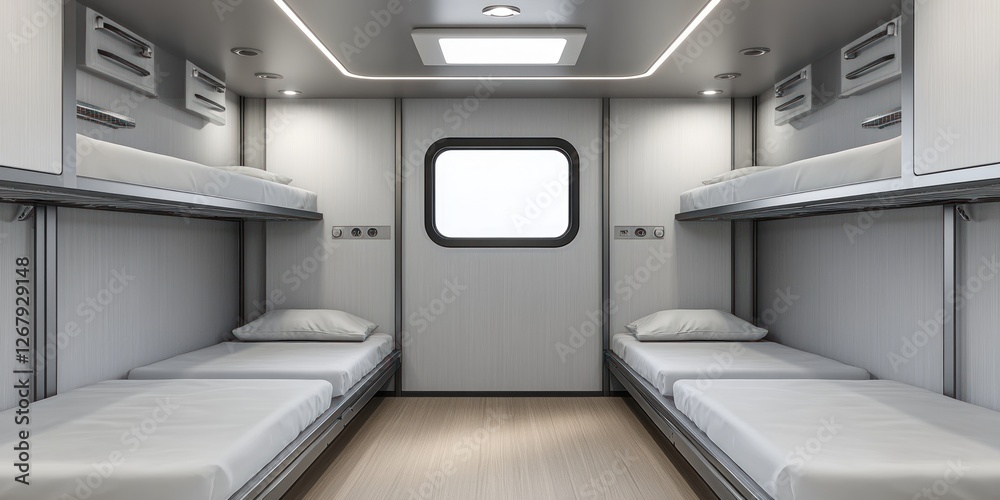 Modern Mobile Bunk Room: Sleek Design, Functional Space Modern Mobile Bunk Room: Sleek Design, Functional Space