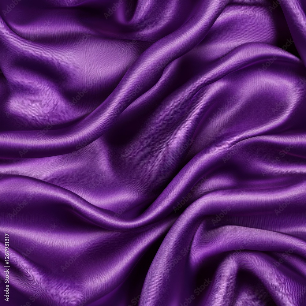 Obraz premium Seamless Pattern - Luxurious purple silk fabric drapes elegantly.