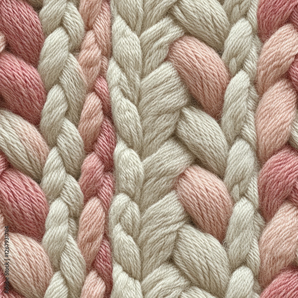 custom made wallpaper toronto digitalSeamless Pattern - Textured woven fabric in beige and pink hues.