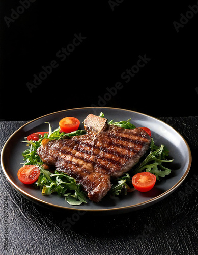 Filete de res con ensalada photo