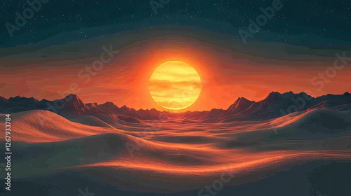 Desert Sunrise Mountain Sunset Landscape photo