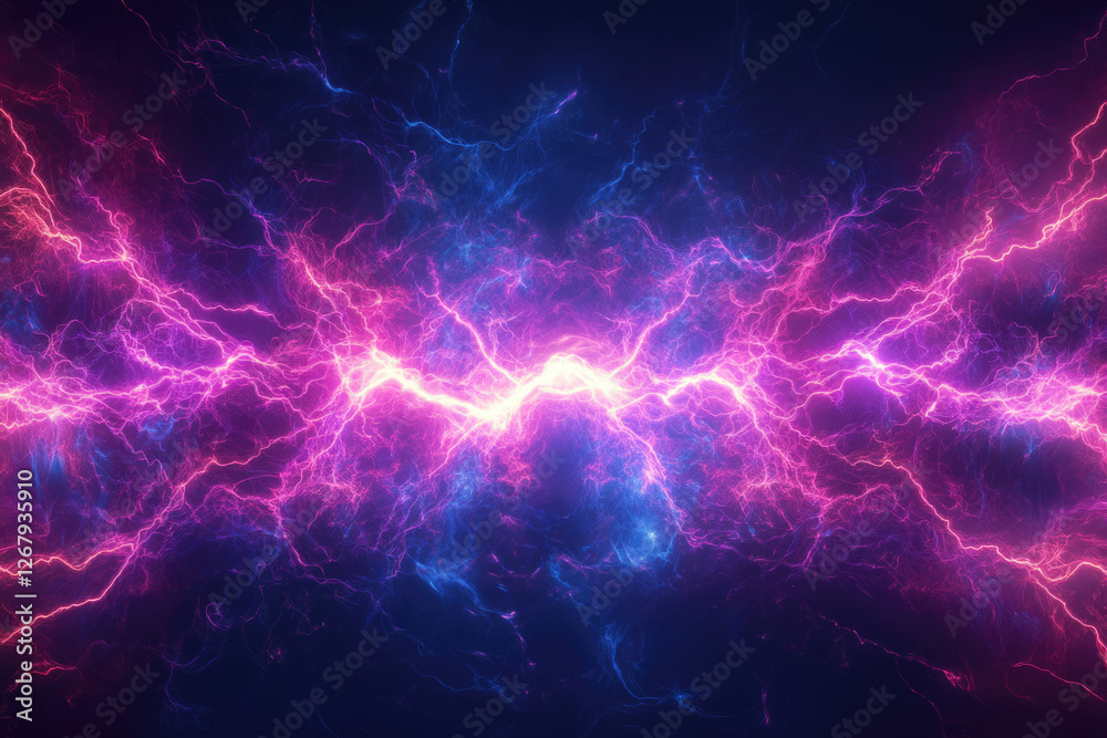 Abstract image of vibrant pink and blue lightning bolts, creating a dynamic and energetic visual effect. Abstract image of vibrant pink and blue lightning bolts, creating a dynamic and energetic visual effect.